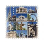 150030 Wien FOTO STONE weisse Linien 10 Bilder in 2D-Briefmarke QU 0,88 Magnet