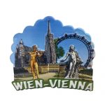 160027 Wien-Vienna auf Grün Str+Moz print 3D struktur.,lackiert 1 Magnet