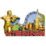 812 Holz Magnet Strauss mit WIen Panorama 1 Magnet