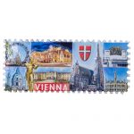 QIM160025 FOTOStone Vienna Briefmarke lang, strukturiert, lackiert 1 Magnet
