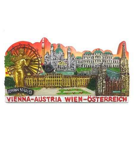 Wien Souvenir-Magnet mit Sehenswürdigen